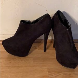Black Platform Bootie Heels